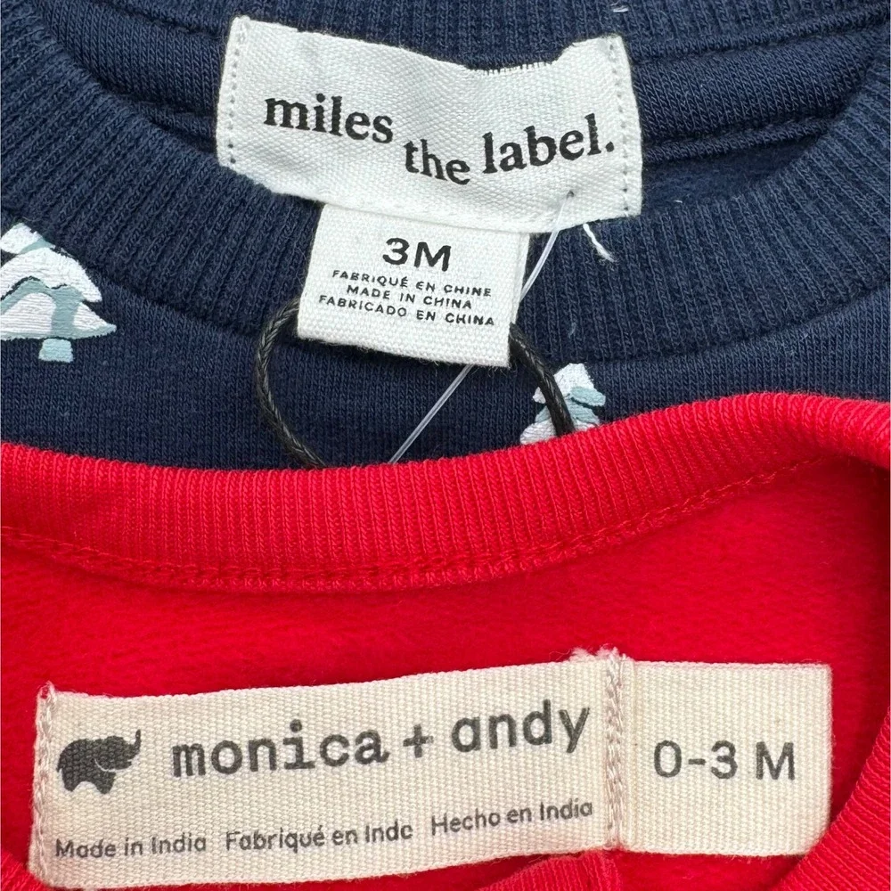 NEW Miles the Label Monica Andy Baby 3M Holiday Outfit Set 2 Piece Bundle Mickey